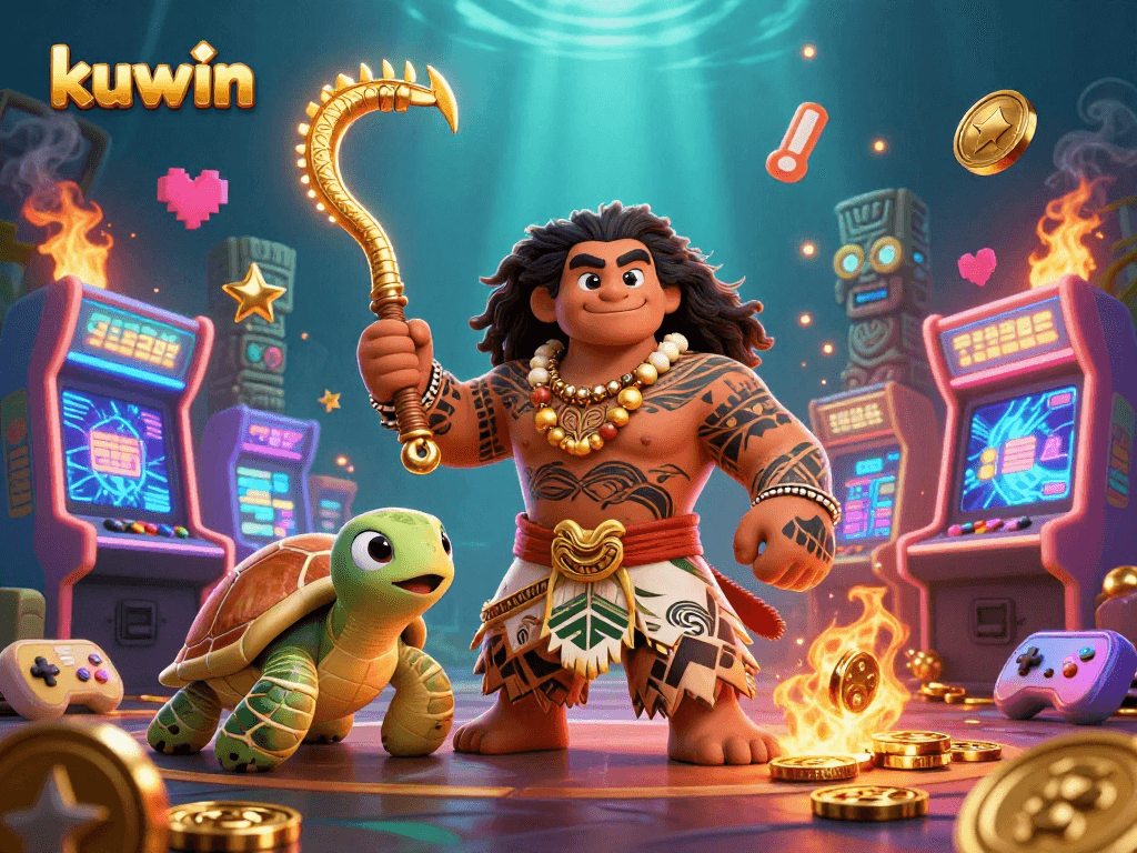 Kuwin offers thrilling underwater casino excitement with a demigod, turtle, and vibrant arcade elements.