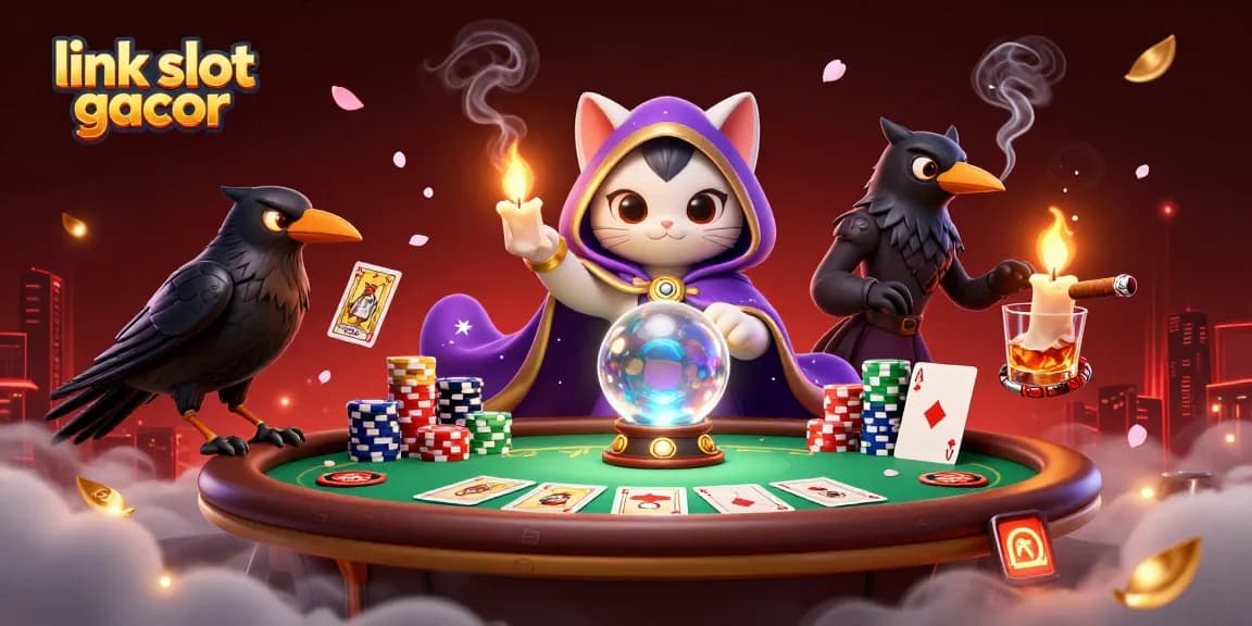 Engage with link slot gacor's thrilling world through this 3D illustration showcasing vibrant casino elements.
