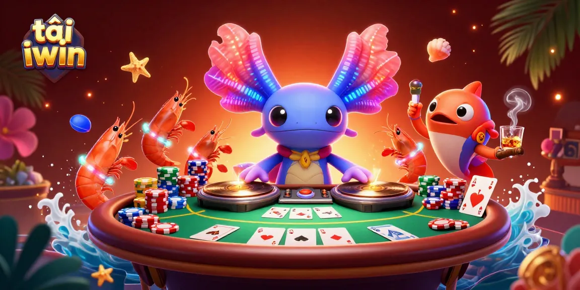 Experience the thrill of tải iwin as vibrant characters illuminate an underwater casino scene.